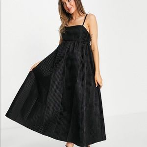 ASOS Design Textured Babydoll Maxi Dress